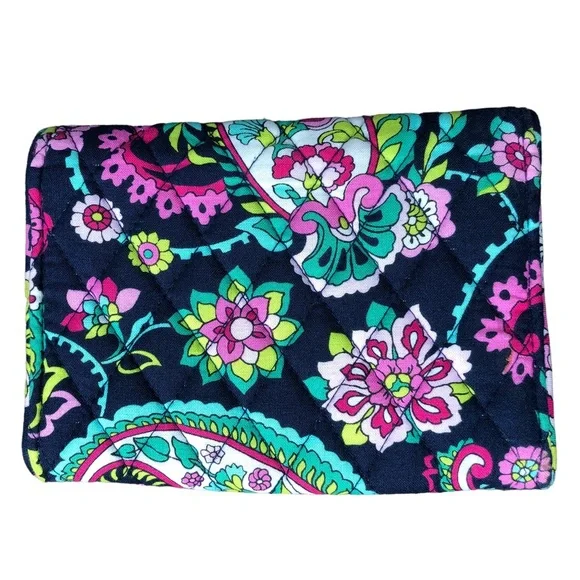 Vera Bradley Turnlock Wallet Paisley Petal Floral Organize - Picture 2 of 9